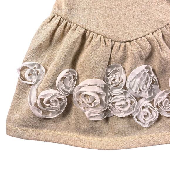 Maggie & Zoe Gold & Tan Dress with Ribbon - 12 Months Ribbon Embroidery - Picture 2 of 12